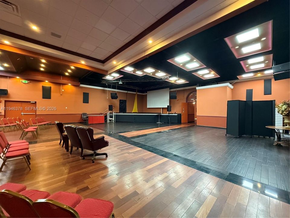 stage and dancing area for 5350 sqft space