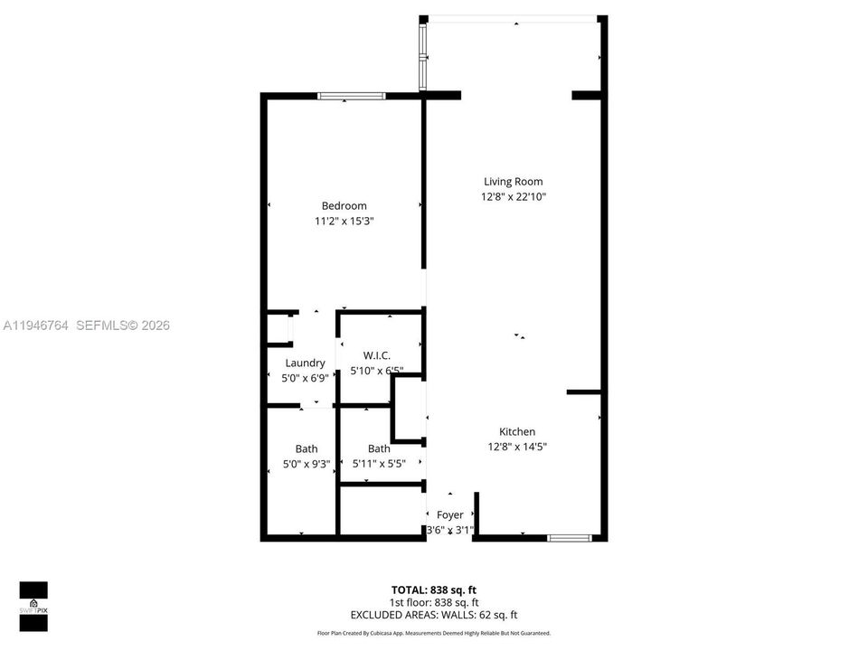 For Sale: $149,000 (1 beds, 1 baths, 800 Square Feet)