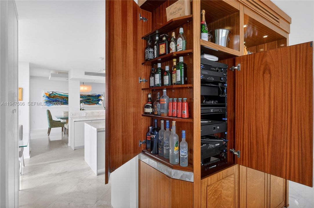 Beautiful built in bar & Smart Home control system