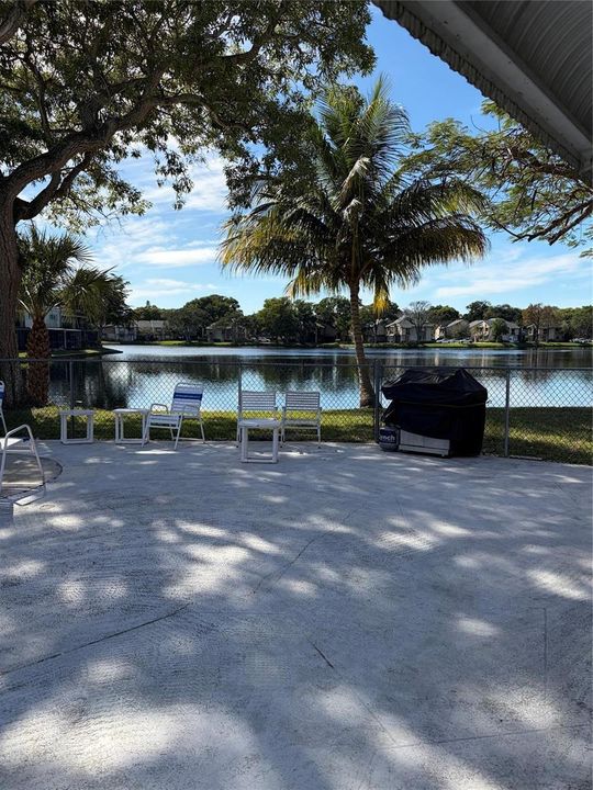 PATIO LOOKING TOWARD LAKE