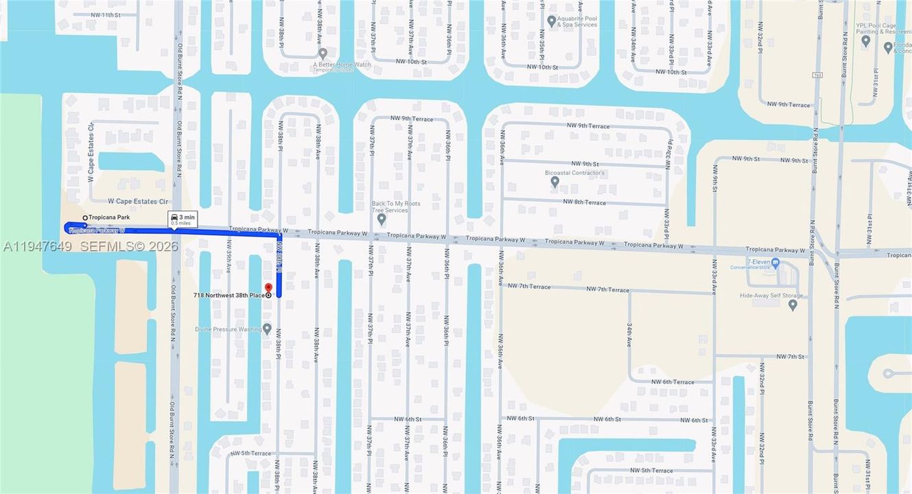 An easy walk or bike ride to Tropicana Park!