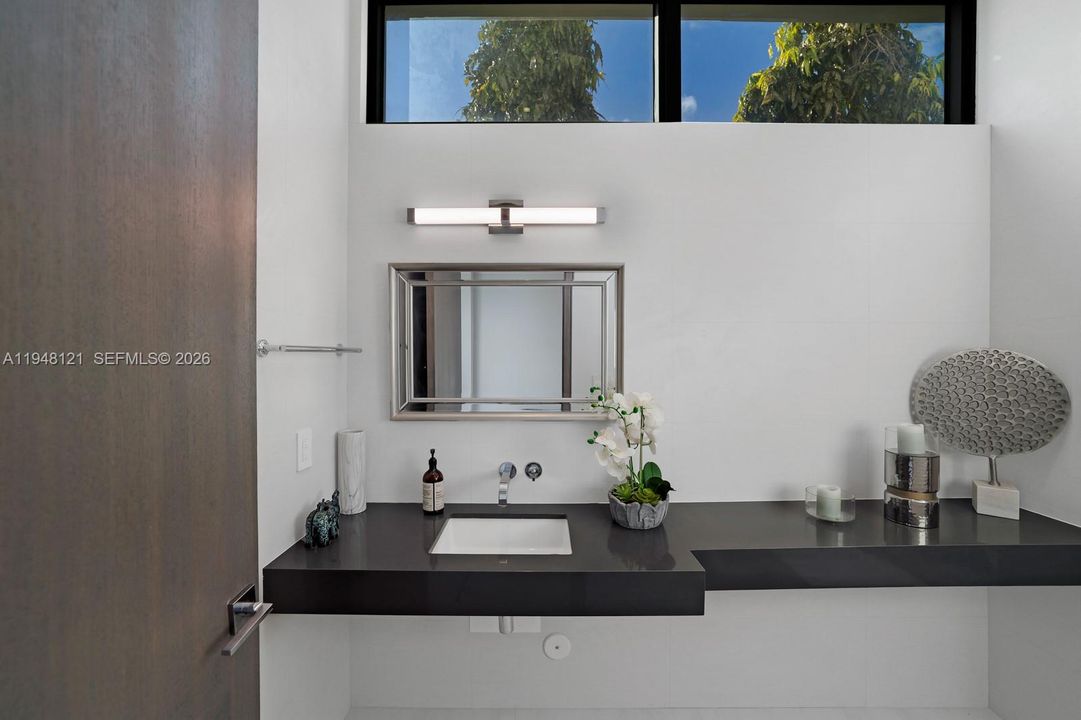First floor powder room