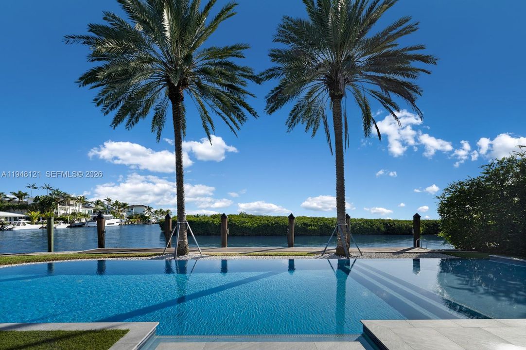 Serene infinity edge pool with Baja shelf