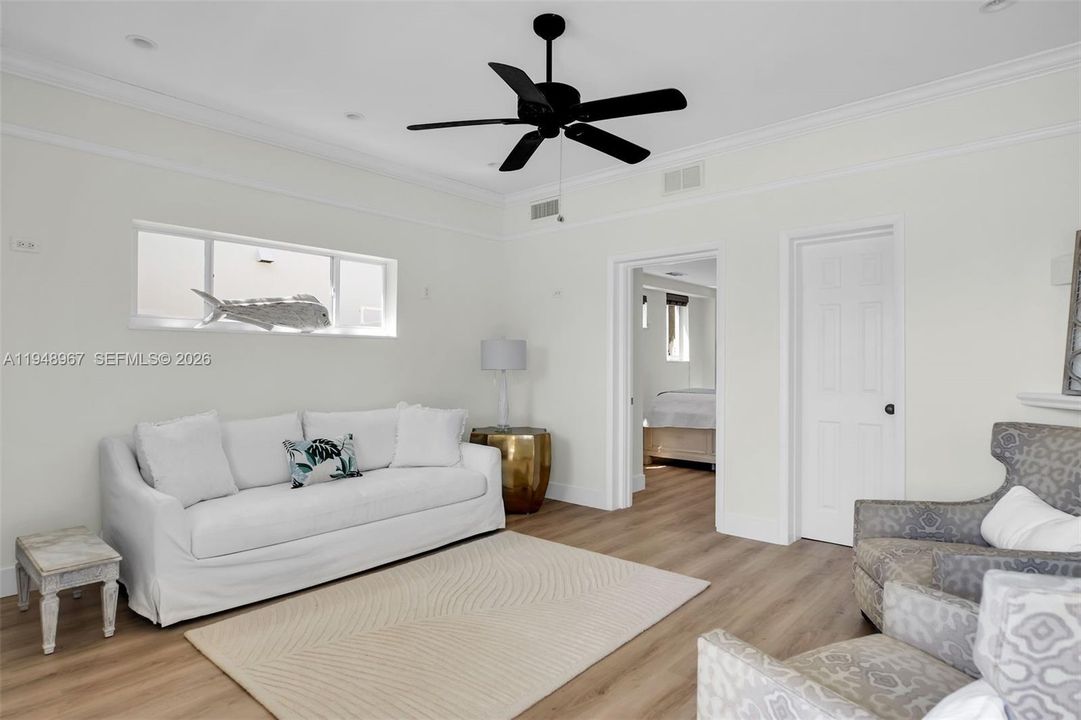 downstairs -flex space for lounging