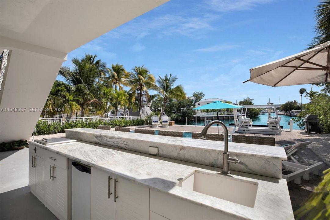 outdoor bar area by the pool