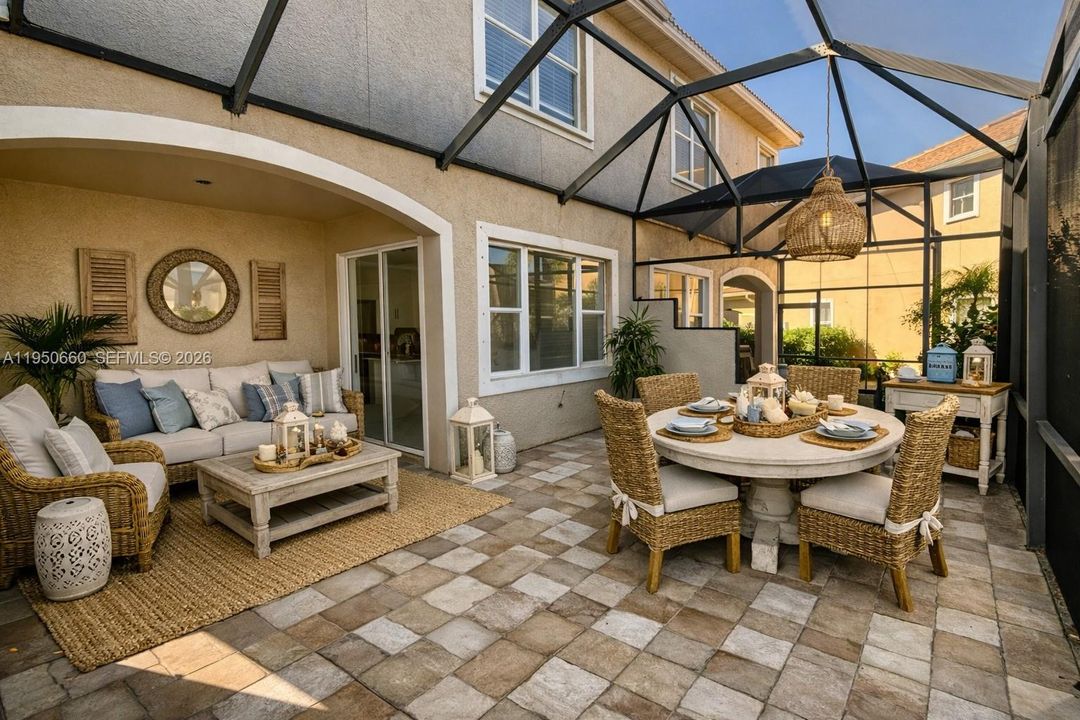 virtually staged screened porch