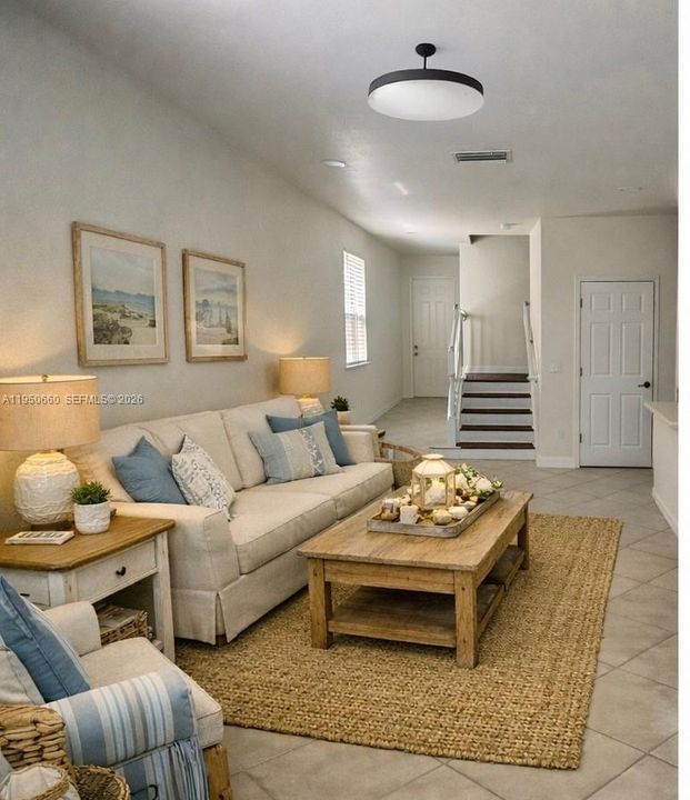 virtually staged living room