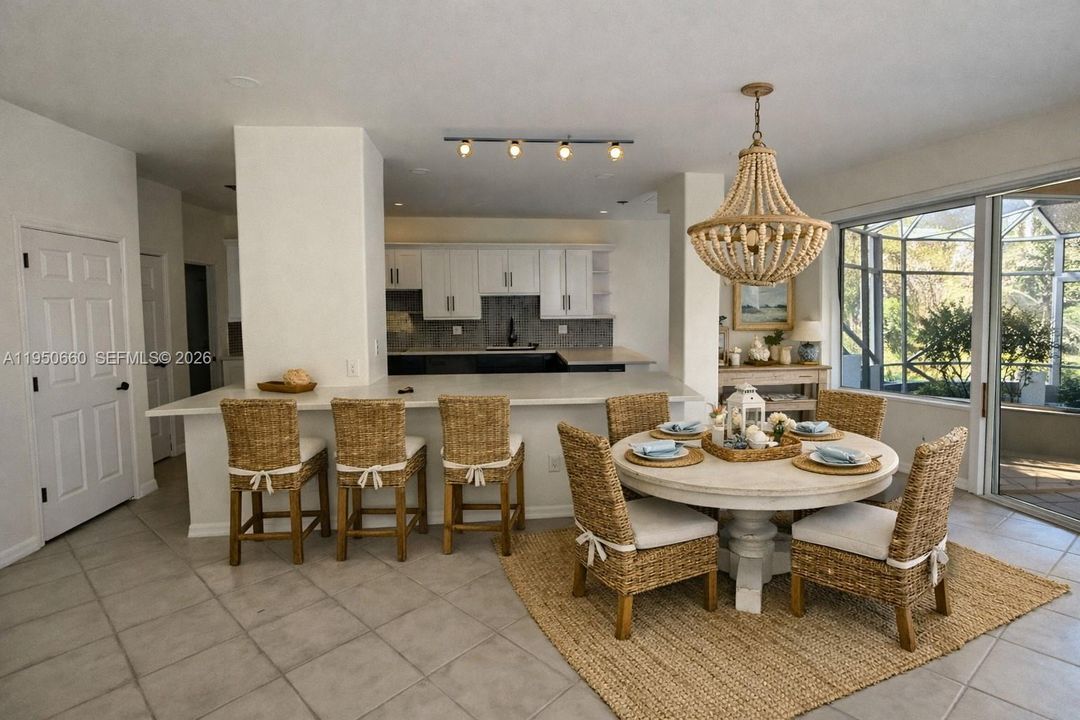 virtually staged dining room