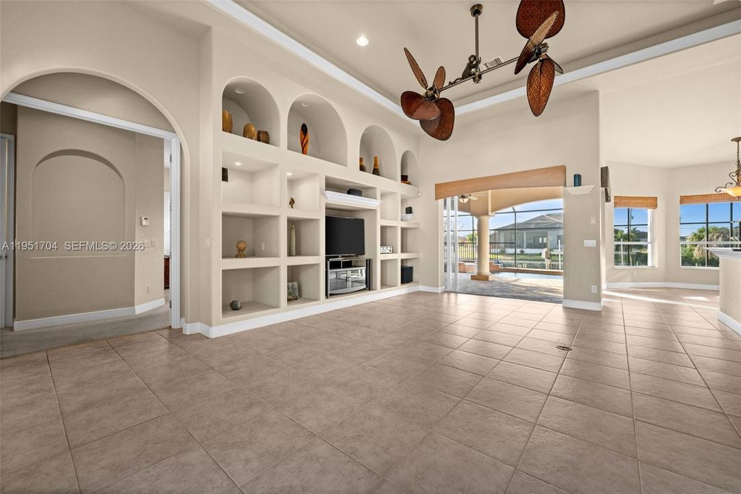 View of the Great Room and water as you enter
