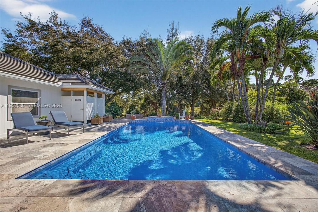 Recently refinished pool and pool deck
