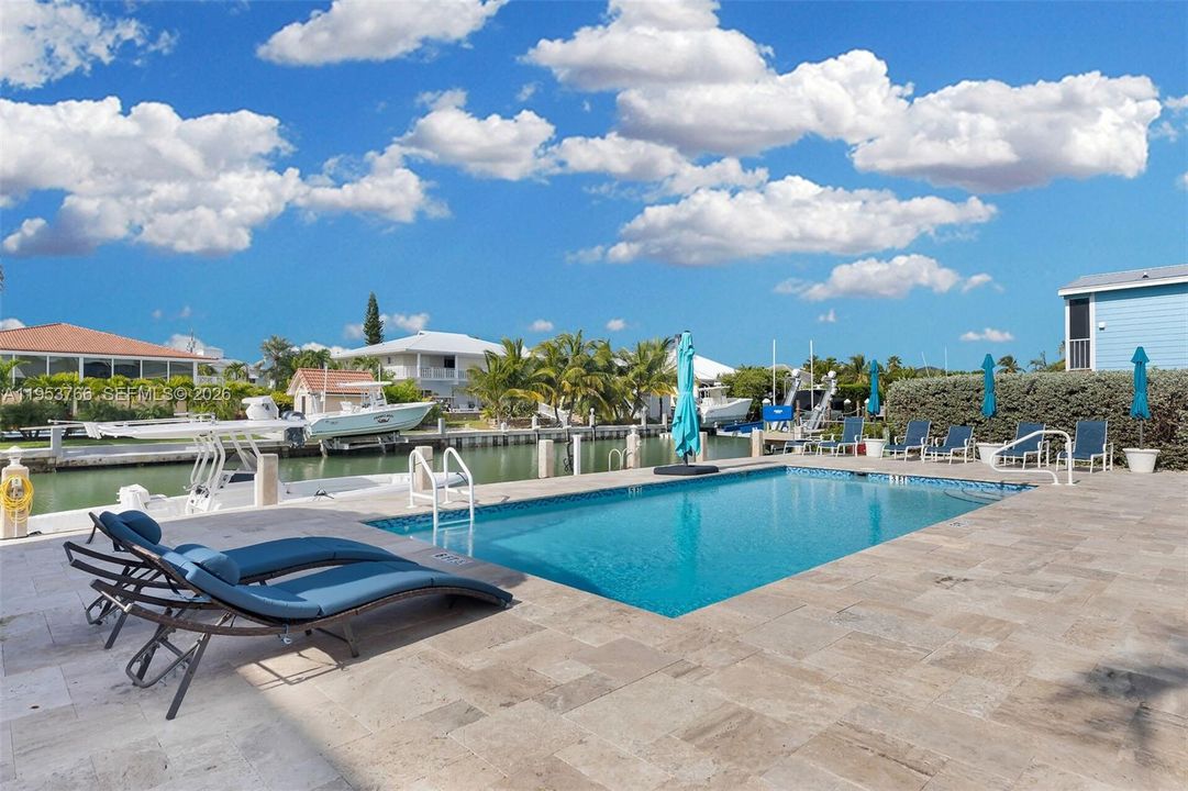 Sparkling pool with gorgeous water views