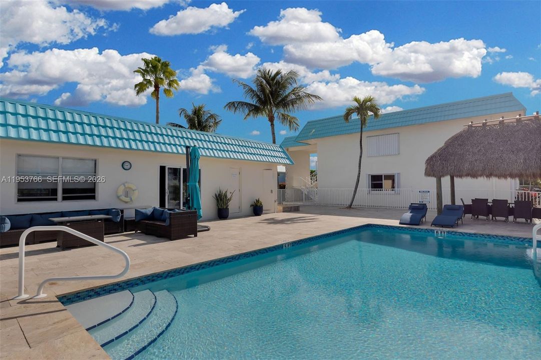 Sparkling pool with gorgeous water views