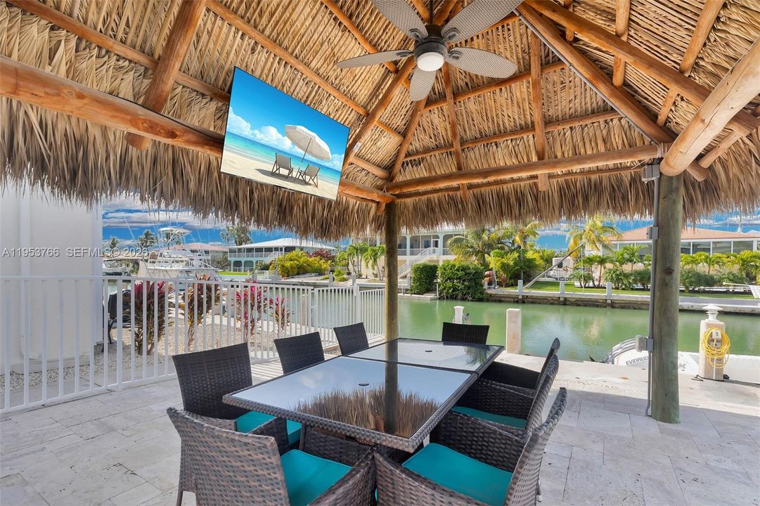 Relax and unwind in the condo’s fun tiki area, complete with a poolside vibe perfect for sipping and socializing.