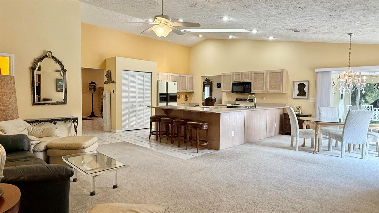 family room to kitchen