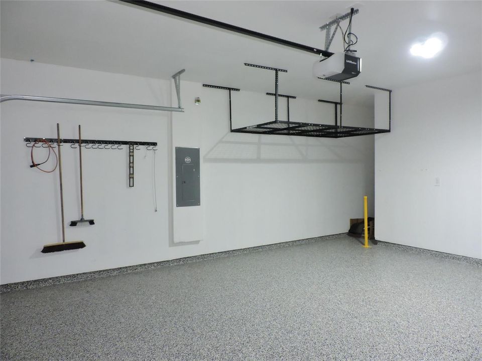 2 CAR GARGE WITH HANGING STORAGE
