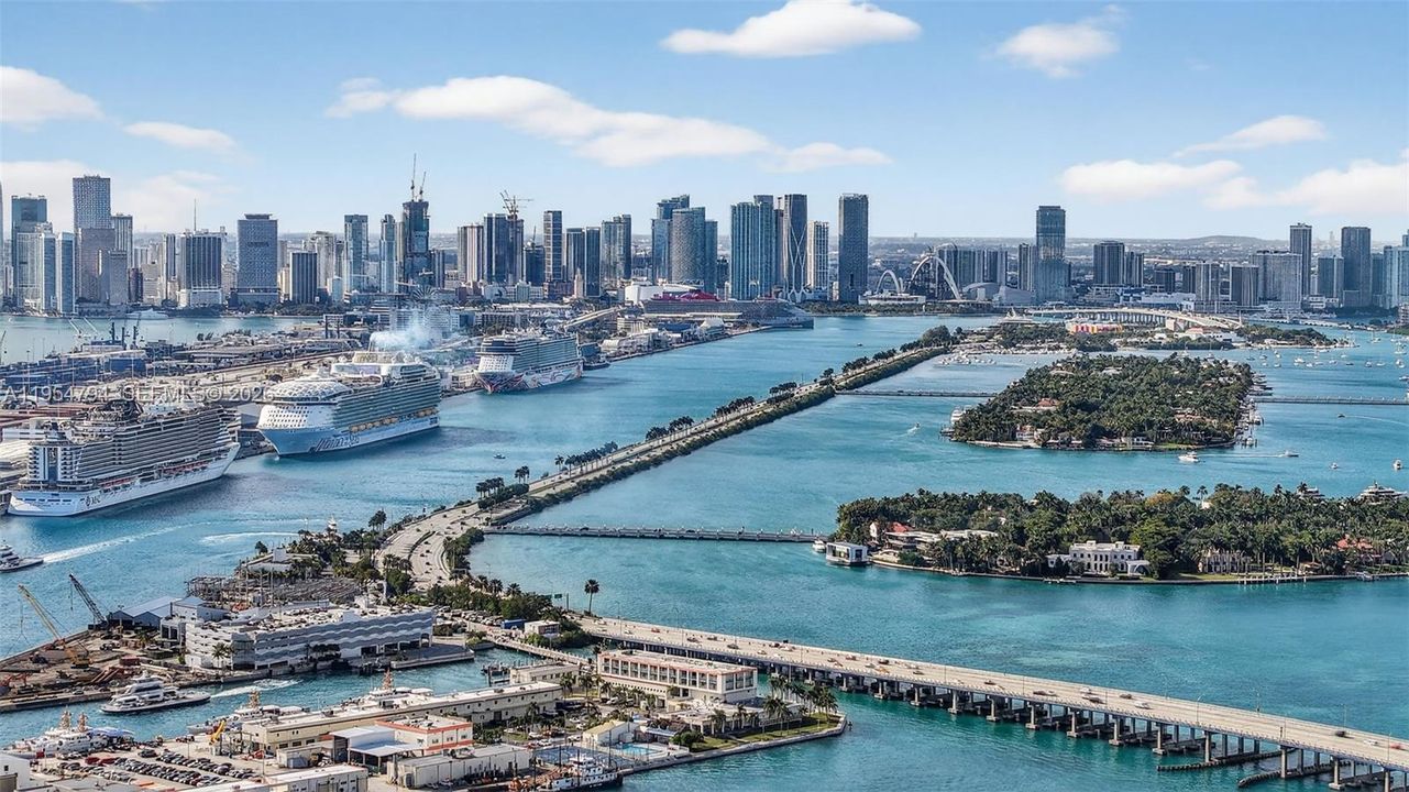 Watch the cruise ships come in and out of the port!