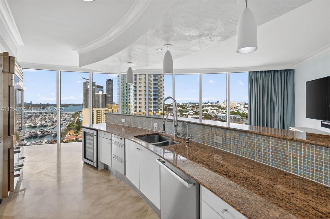 Open kitchen with views from every angle!