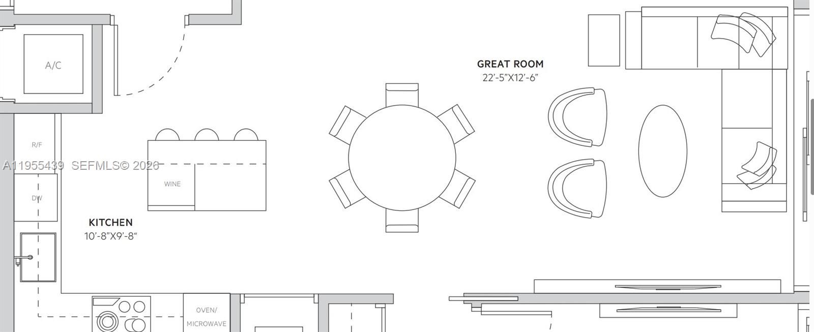 Great Room / Kitchen Floor plan