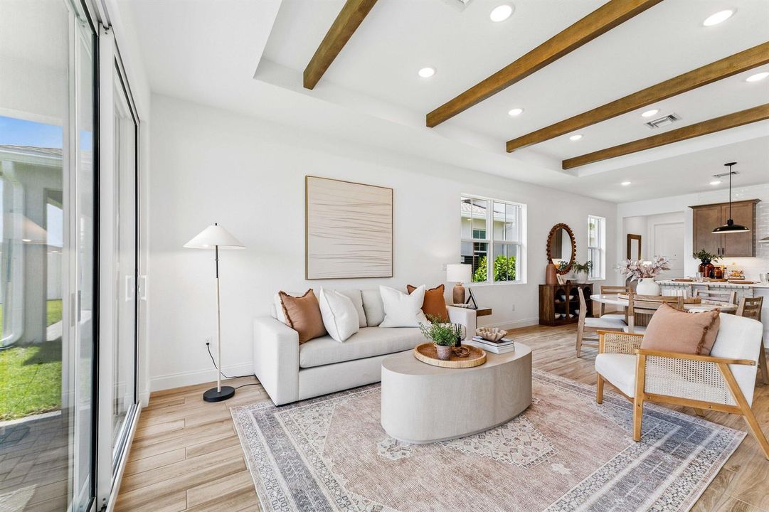 Kitchen, Great Room & Dining Area