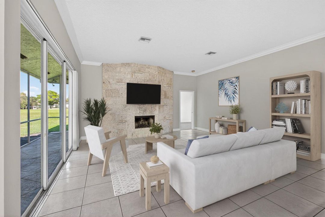 Family Room Virtually Staged