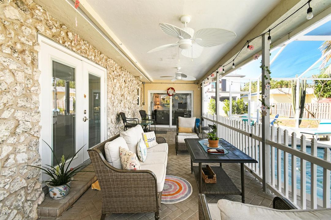 Back porch seating area