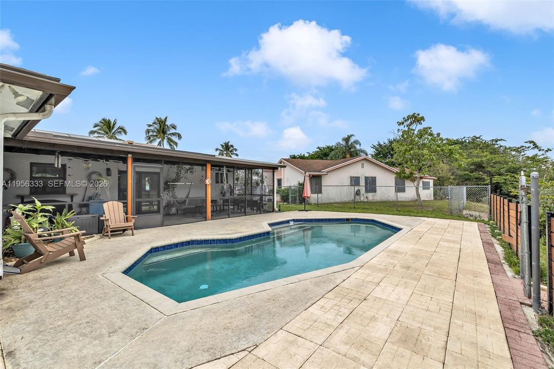 OPEN POOL WITH EXTENDED PATIO