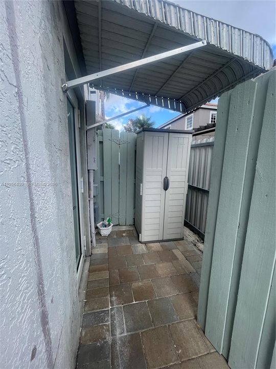 Outside patio storage.