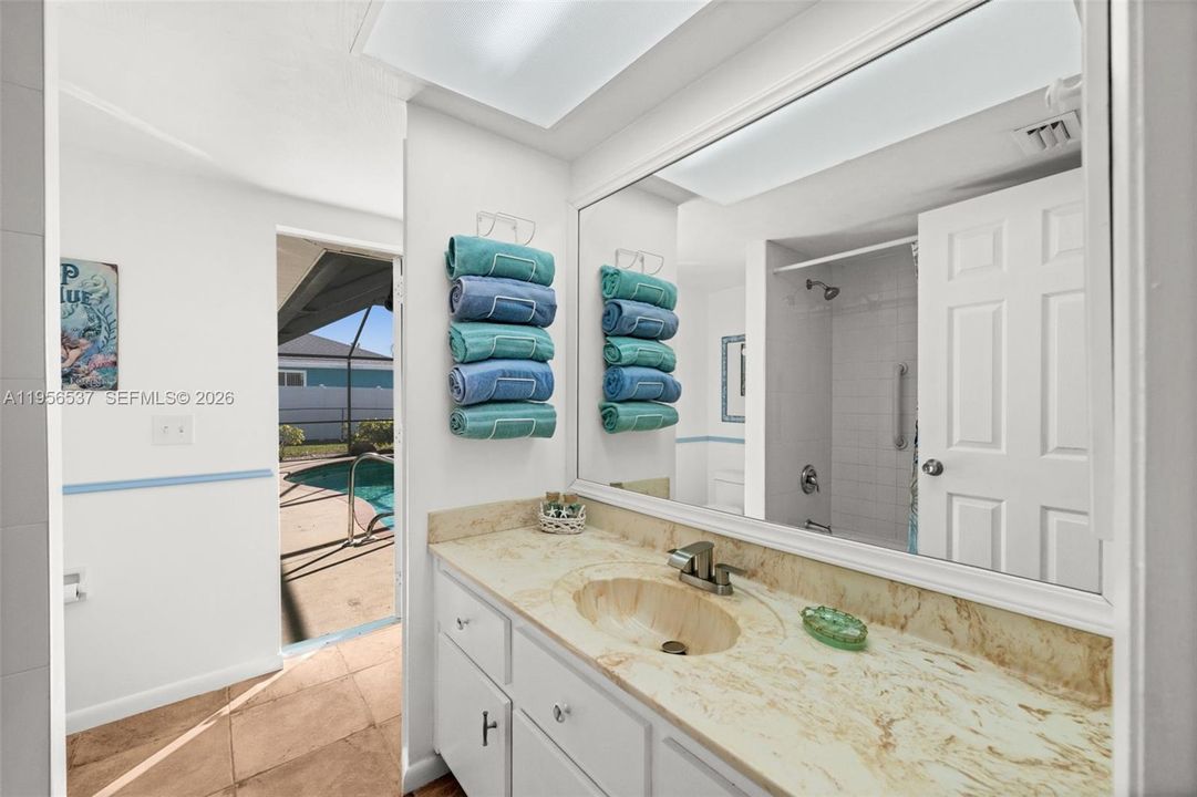 Guest Bathroom is also a Pool Bath!