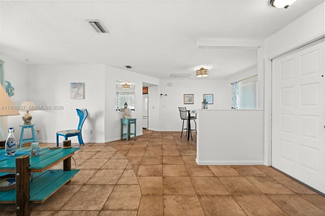 View towards dining area from entry