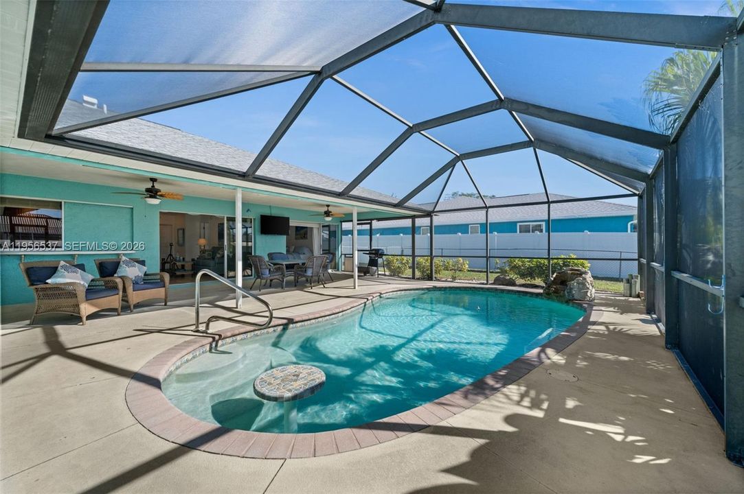 Pool with bar table