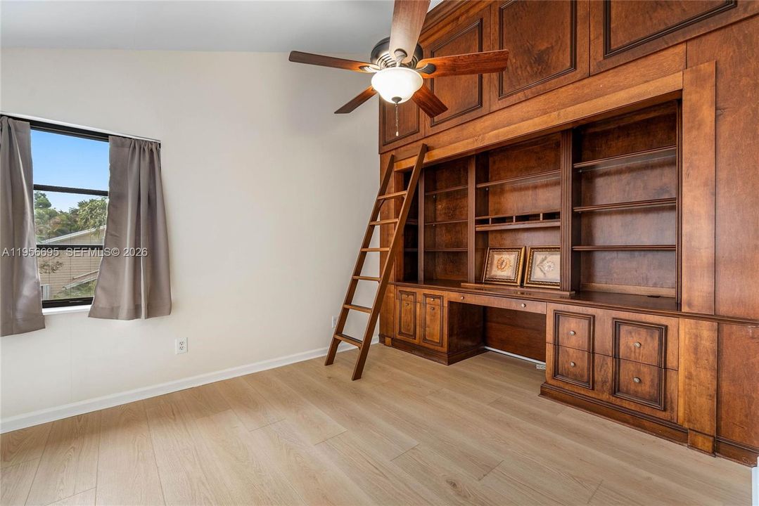 2nd floor loft with custom  built-ins