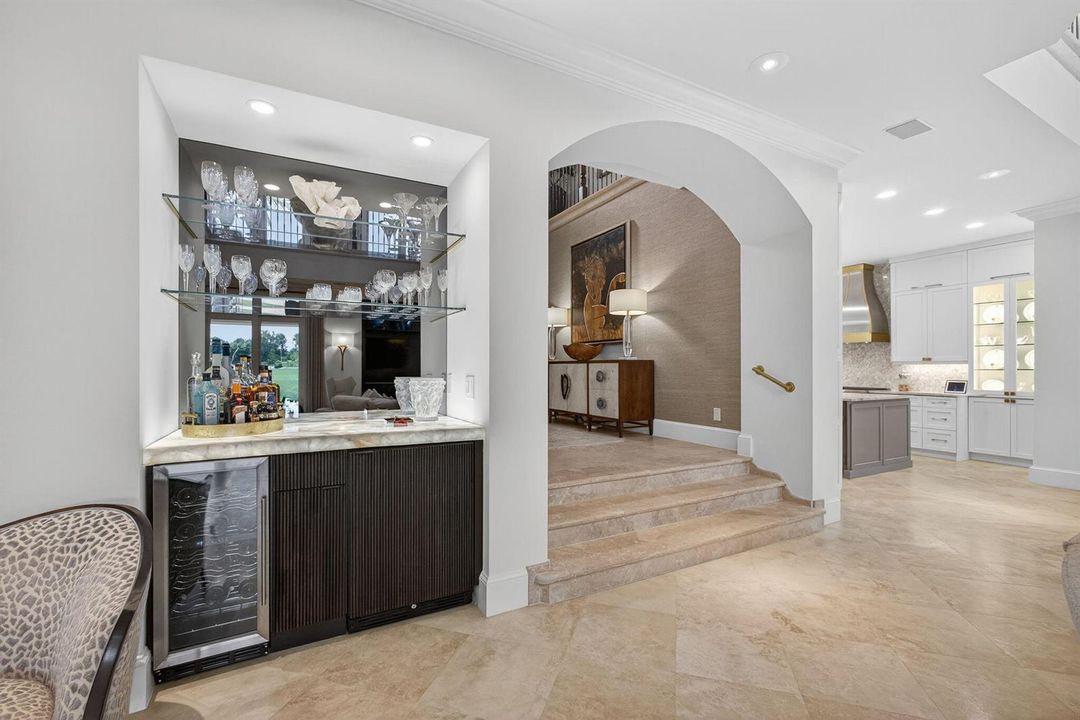Bar with Lighted Cristallo Countertop