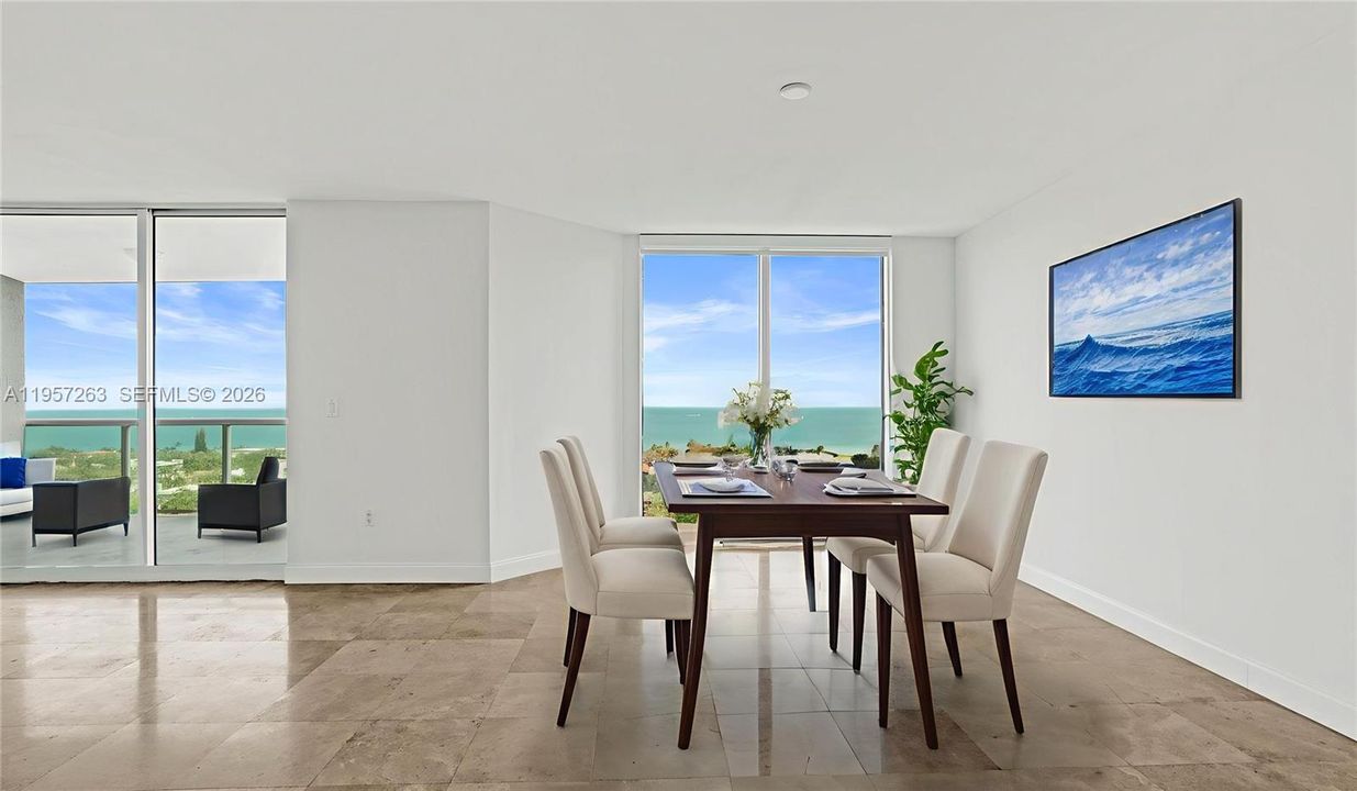 Staged dining room.