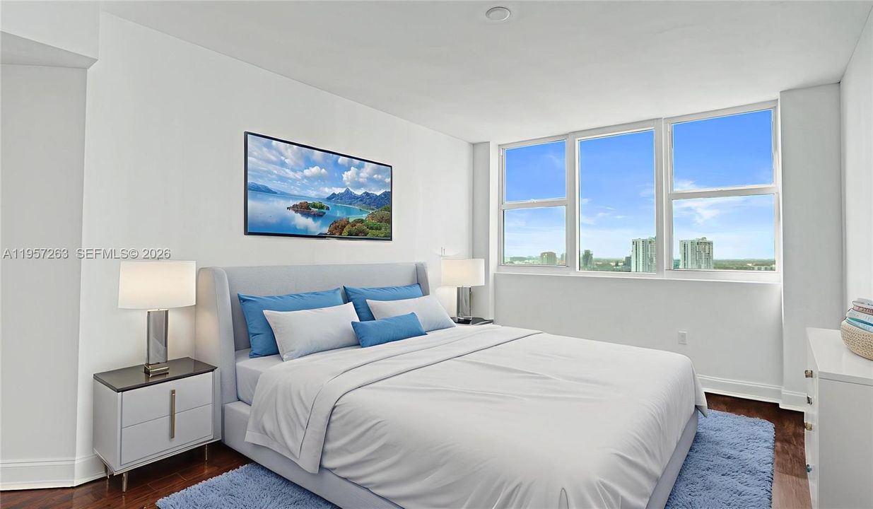 Staged bedroom.