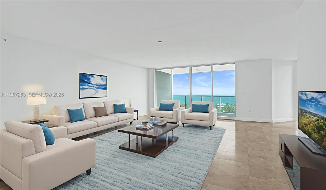 Staged living room.