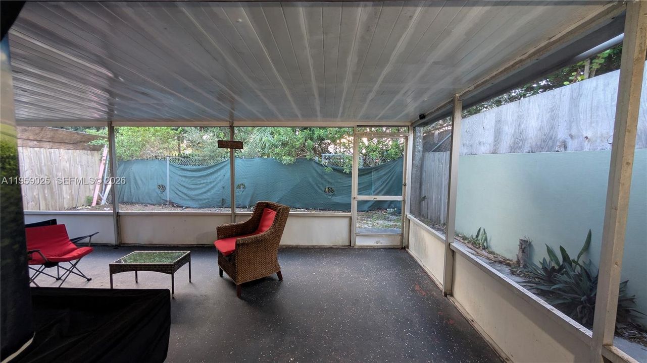 covered patio with nice space to host private gatherings and under any weather conditions