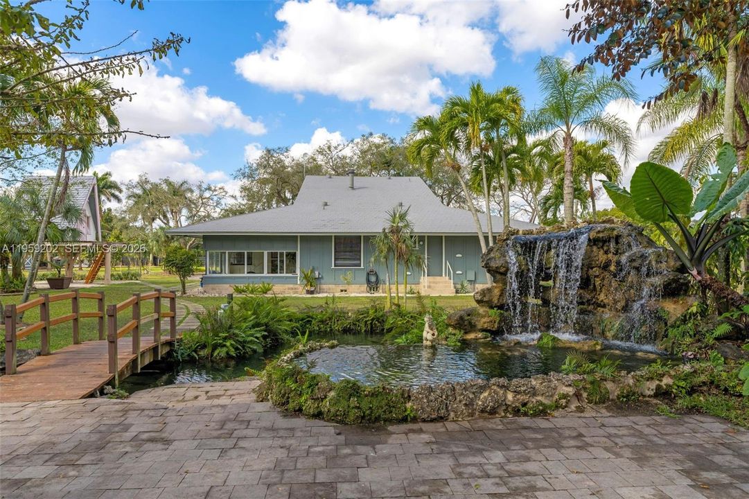 VIEW OF HOUSE FROM THE TIKI PAVILLION