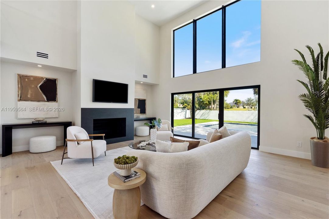 Double height ceiling living room