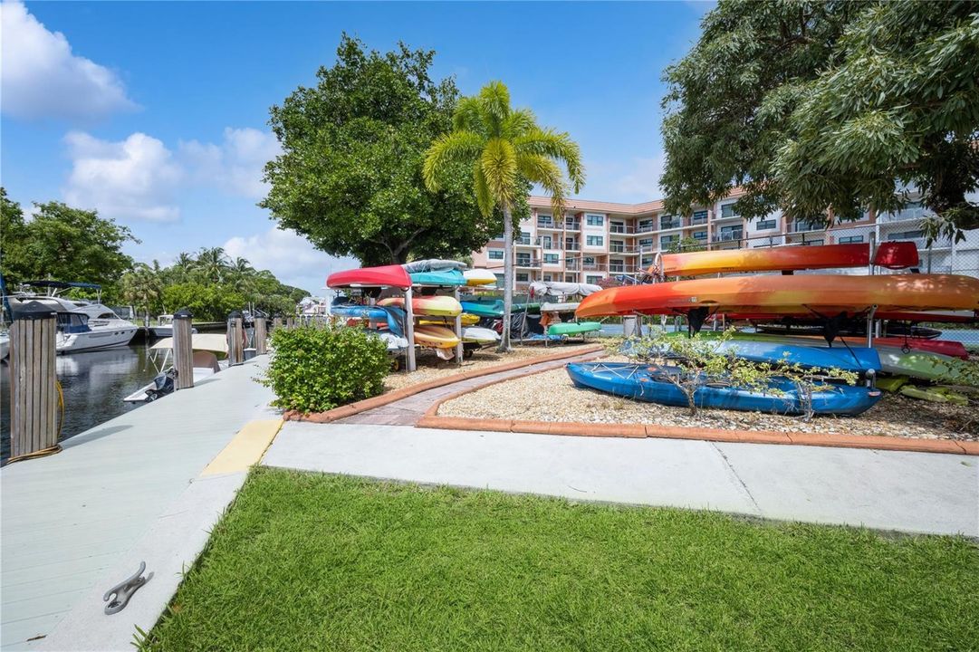 Kayak racks and ramp