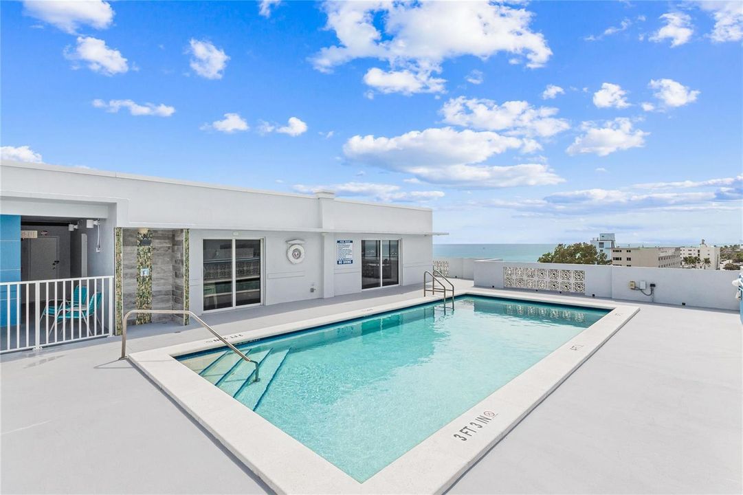 Heated roof top pool