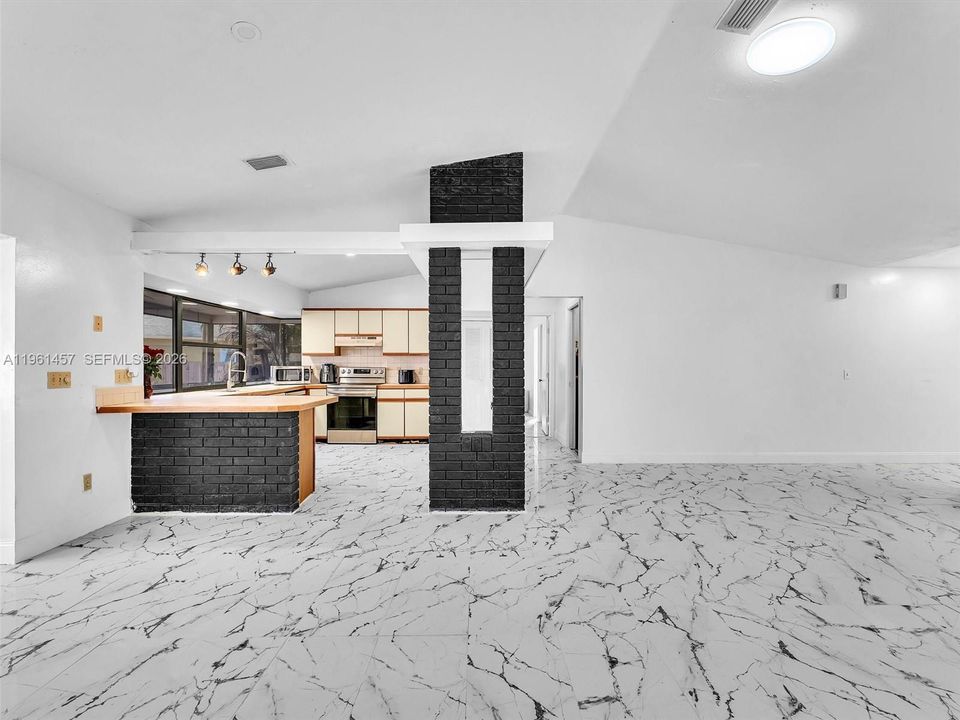 dining room and kitchen views