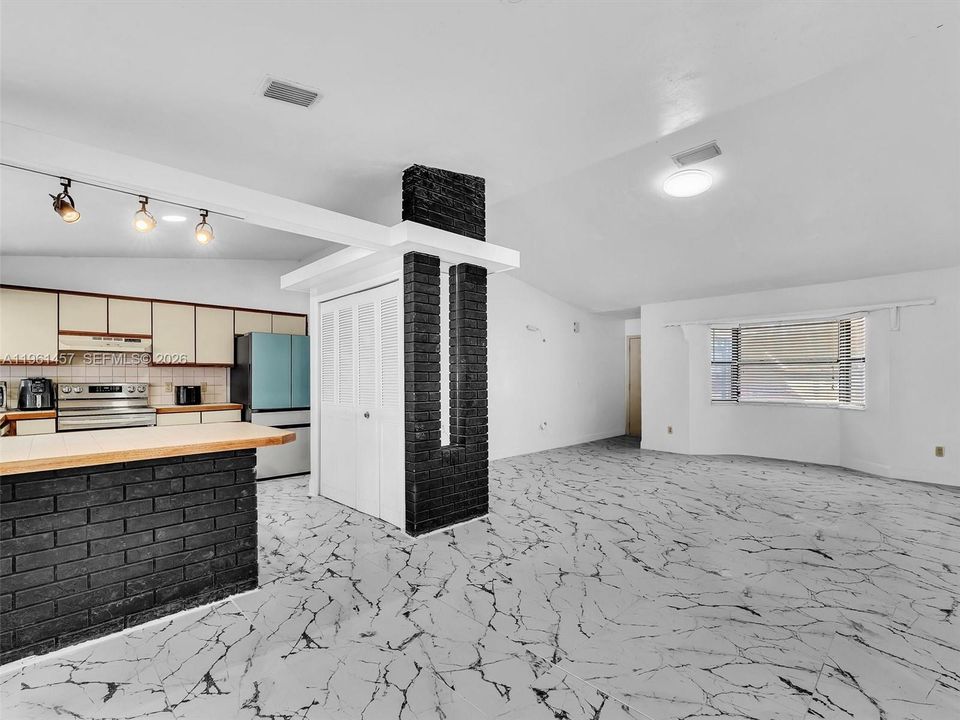 kitchen and dining room