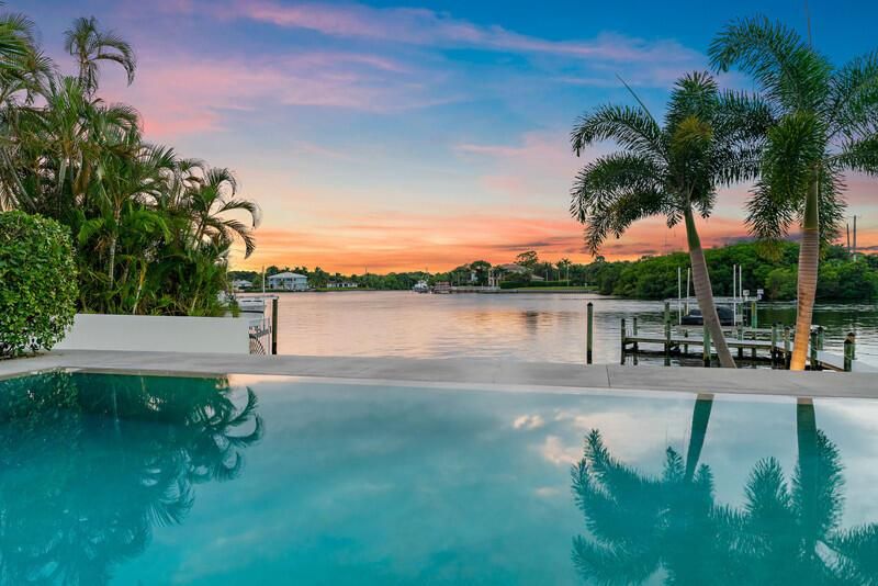 Pool with intracoastal view