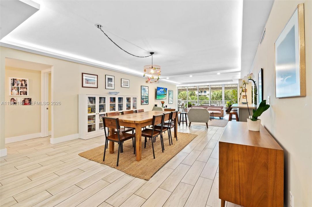 Open Floor Plan Living/Dining/Kitchen and Patio