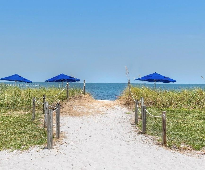 Entrance to the Beach behind the Pool Patio