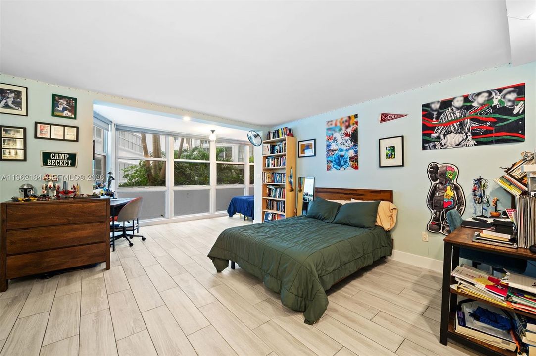 2nd Bedroom with View of Courtyard Atrium