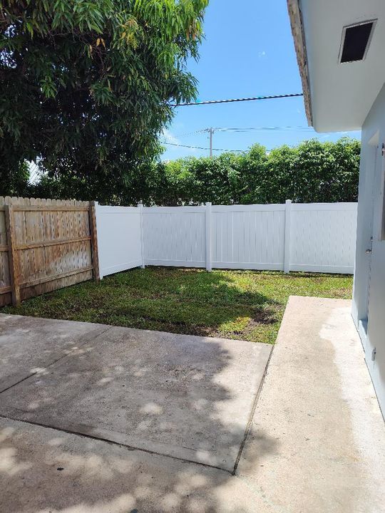 fenced patio
