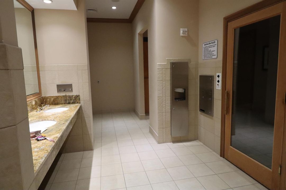 Mens and womens sauna and changing rooms