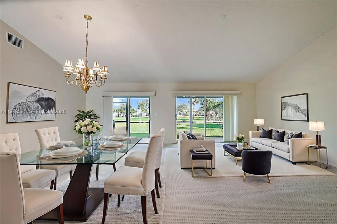 Large Living ?Dinign area with golf course views