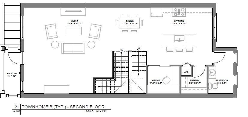 Townhouse Unit B Second Level